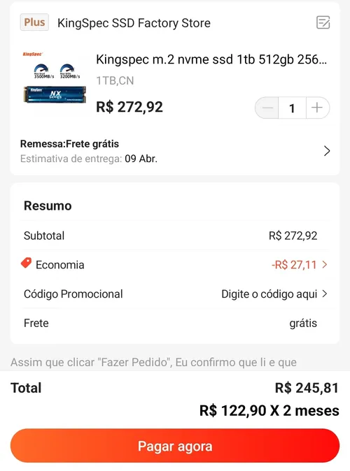 Imagem na descrição da promoção