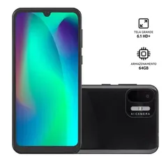 Smartphone Multilaser F Max 2 3G 64GB Wi-Fi Tela HD+ 6.1 pol. Dual Chip 1GB RAM Câmera 8MP + Selfie 5MP Android 11 (Go edition) - Preto - P9165