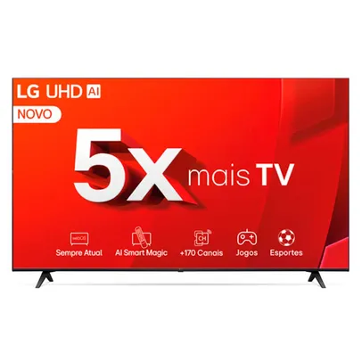 Smart TV 50&quot; LG 4K UHD 50UT8050 Processador α5 Ger 7 AI 4K HDR10 Pro webOS 24 LG Channels Controle Smart Magic Alexa e Chromecast