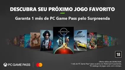 GARANTA 1 MÊS DE PC GAMES PASS! (ELEGÍVEL APENAS A NOVOS USUÁRIOS)