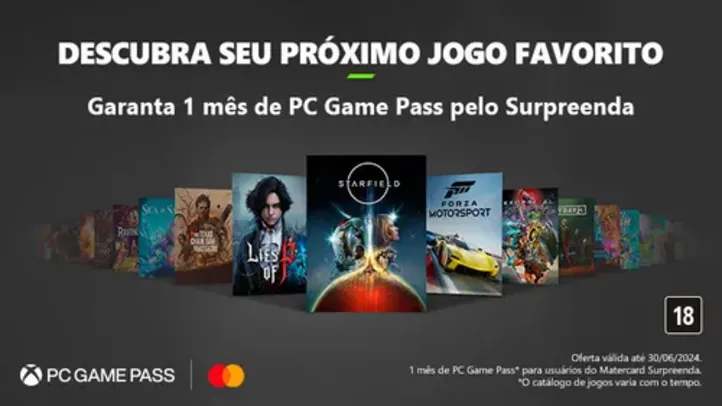 GARANTA 1 MÊS DE PC GAMES PASS! (ELEGÍVEL APENAS A NOVOS USUÁRIOS)