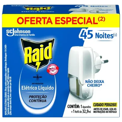 Aparelho Repelente Elétrico e Refil de 32,9ml 