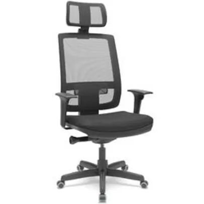 [R$ 537 AME] Cadeira Presidente Brizza Apoio Cabeça Braço 3D - Plaxmetal | R$672