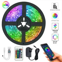 [NOVOS USUÁRIOS] Kit Fita LED 5050 RGB 20 metros + Controlador Wi-Fi + Fonte | R$50