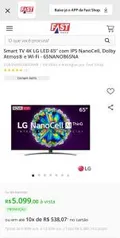 Smart TV 4K LG LED 65” com IPS NanoCell, Dolby Atmos® e Wi-Fi - 65NANO86SNA | R$5.099