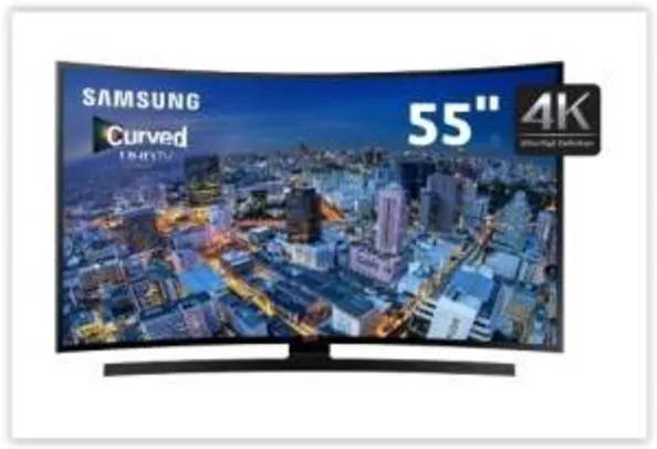 Saindo por R$ 3899: [Shop Fácil] Smart TV LED Curved 55- Ultra HD 4K Samsung 55JU6700 com UHD Upscaling Painel Futebol Quad Core Wi-Fi Entradas HDMI e USB por R$ 3899 | Pelando