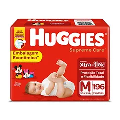 [REC] HUGGIES Fralda Supreme Care M - 196 fraldas, Cor: Vermelho