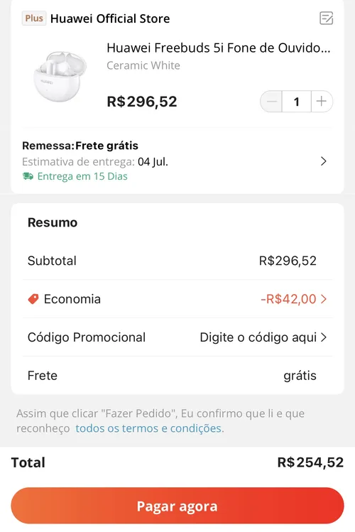 Imagem na descrição da promoção