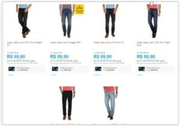 [Submarino] Diversos modelos de Calça Jeans Levi's por R$ 81