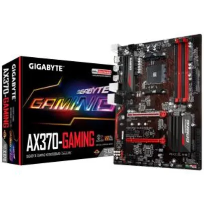 Placa-Mãe GIGABYTE p/ AMD AM4 ATX GA-AX370-GAMING 4xDDR4, HDMI, USB 3.1, CrossFireX, M.2