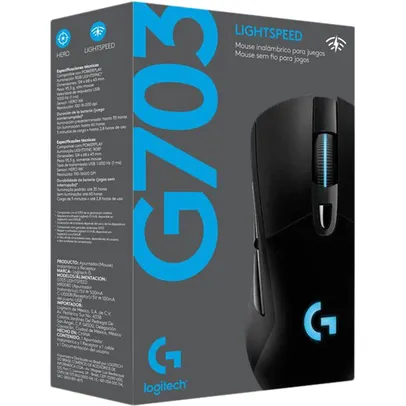 [App] Mouse Gamer Logitech G703 Hero Lightspeed Sem Fio | R$387