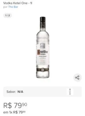 Vodka Ketel One - 1l | R$80