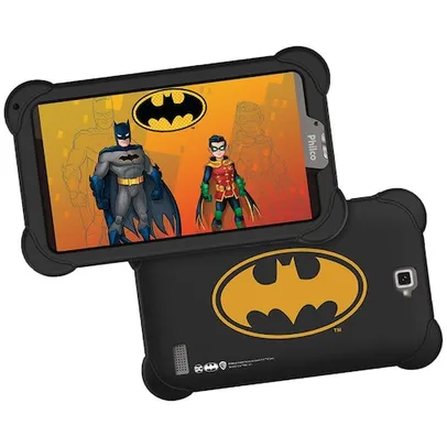Tablet Philco Batman com Tela 7, 16GB, 3G, Wi-fi, Câmera 2MP, Android 9 GO e Processador Quad Core - Cinza/Preto