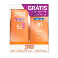 Kit Cenoura & Bronze Protetor Solar Kids FPS 50 + Protetor FPS 30 110ml