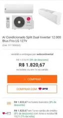 AR-CONDICIONADO INVERTER 12000 127V | R$1820