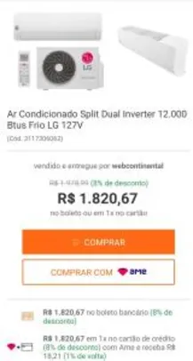 AR-CONDICIONADO INVERTER 12000 127V | R$1820