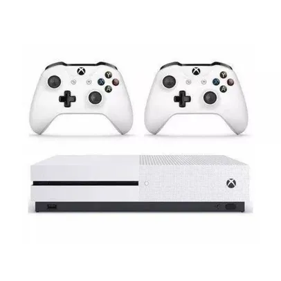 Console Xbox One S 1tb Branco Com 2 Controles | R$2659