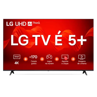 Smart TV 65&quot; 4K LG UHD ThinQ AI 65UR8750PSA HDR Bluetooth Alexa Google Assistente Airplay2 3 HDMI