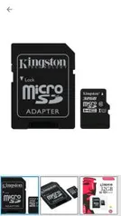 Cartão de Memória 32GB Micro SD Kingston Classe 10 - com Adaptador Canvas Select - R$30