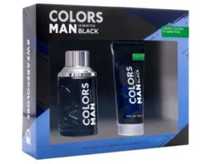 [App, Cliente ouro] Kit Perfume Benetton Colors Man Black masculino EDT 100ml + Gel pós-barba 75ml | R$80