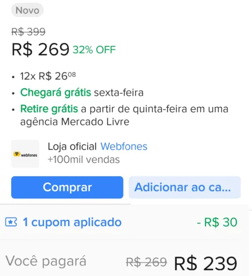 Imagem na descrição da promoção