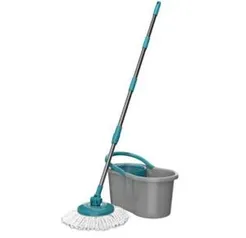 [APP] Mop Giratório FlashLimp Fit MOP5010 com Balde, Cabo Telescópico e Refil - Cinza/Verde