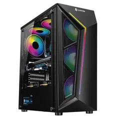 Gabinete Gamer Hayom GB1713, Mid Tower, LED RGB, ATX, Lateral em Vidro Temperado, 4x Cooler Fan RGB,