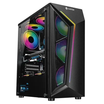 Gabinete Gamer Hayom GB1713, Mid Tower, LED RGB, ATX, Lateral em Vidro Temperado, 4x Cooler Fan RGB,