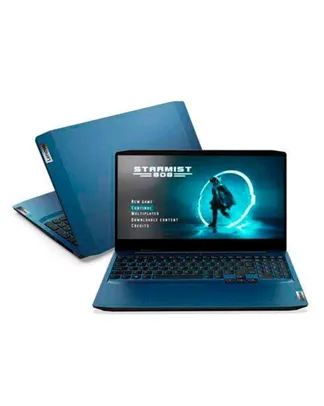 Notebook Lenovo, Intel CoreT i7 10750H, 8GB, 512GB SSD, 15,6", GTX1650, Ideapad Gaming 3i, Chameleon Blue - 82CG0005BR