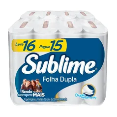 [Conta Nova] |Papel Higiênico Folha Dupla Sublime 16 Rolos| |