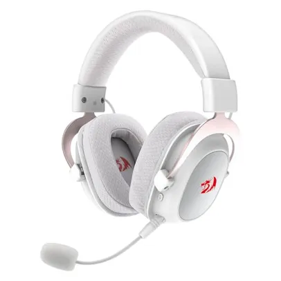 Headset Gamer Redragon Zeus Pro Branco Sem Fio, Bluetooth, Sorround 7.1, Microfone Removível