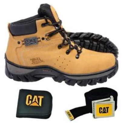 Kit Bota "Caterpillar" Masculino com Carteira e Cinto - R$99