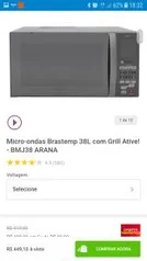 Micro-ondas Brastemp 38L com Grill Ative!- BMJ38 ARANA - R$449