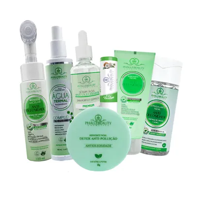 Kit Cuidado Facial Antioleosidade 7 Itens PhálleBeauty