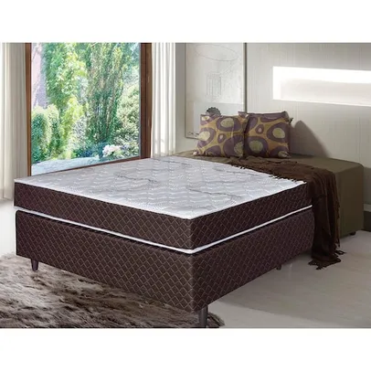 (Site) Cama Box Umaflex Orleans com Molas Ensacadas 58x138x188cm - Marrom/Branco + Cama Box Pet