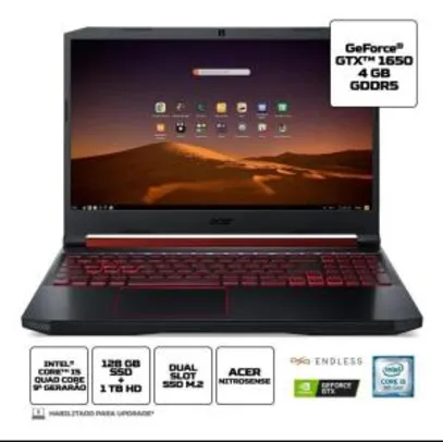 Notebook Gamer Acer An515-54-58cl Core i5 8gb 1tb 128gb Gtx1650