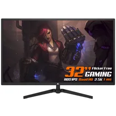 Monitor Gamer SuperFrame Precision Ultra, 31.5 Pol, Quad HD, 2.5K, 1ms, HDMI/DP/VGA, SFP3215