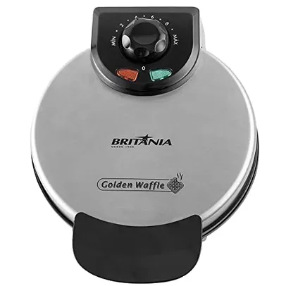 Golden waffle, Prepara 4 waffles, Preto, 220v, Britânia