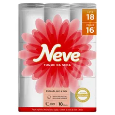 (Levando 6 R$100,80)  Papel Higiênico Folha Dupla Neutro Neve Toque da Seda 30 Metros Leve 18 Pague 16 Unidades