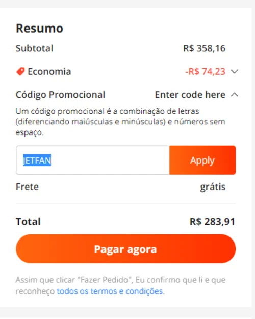 Imagem na descrição da promoção