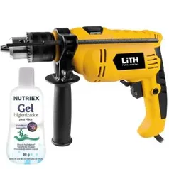 Kit Furadeira Impacto LITH-LT7002 1/2 Pol. 550W + 1 Álcool em Gel Isopropílico Higienizante 70% 90g - R$109