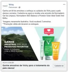 Ganhe um kit de amostras e conheça os cuidados de Vichy para a pele oleosa e acneica.