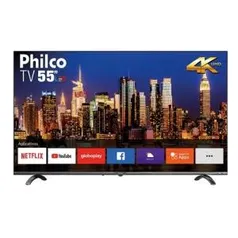 Smart TV LED 55” Philco PTV55Q20SNBL Ultra HD 4k HDR Borda Infinita | R$1979