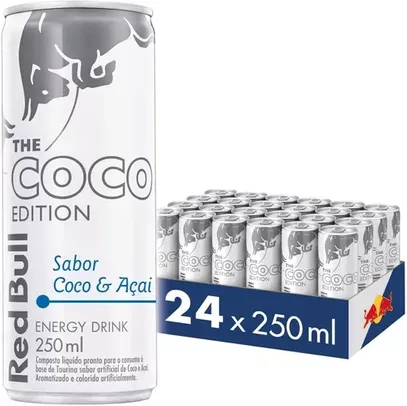 (R$3,29 cada) Energético Red Bull Energy Drink,Coco E Açaí 250ml - 24 Latas