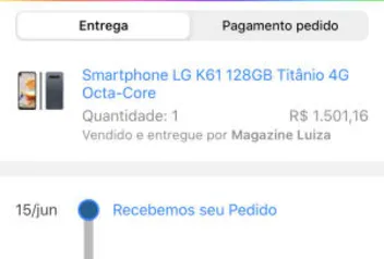 [Clube da Lu] Smartphone LG K61 128gb Titânio | R$ 1501