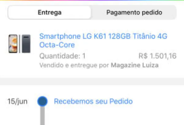 [Clube da Lu] Smartphone LG K61 128gb Titânio | R$ 1501