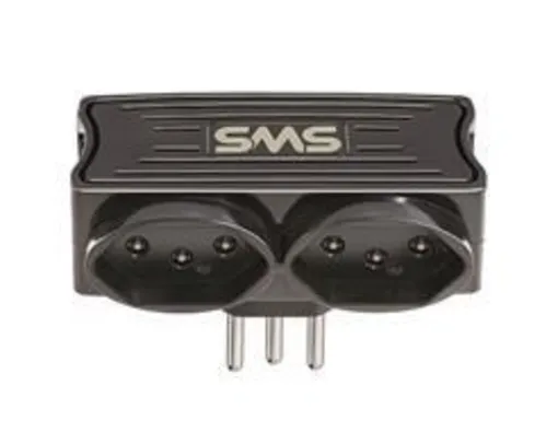 FILTRO SMS 62332 Carregador 2 USB + 2 Tomadas Preto | R$19