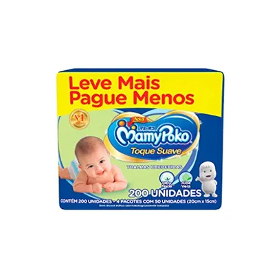 3 un. | Lenço Infantil Mamypoko Toque Suave, 200 Unidades