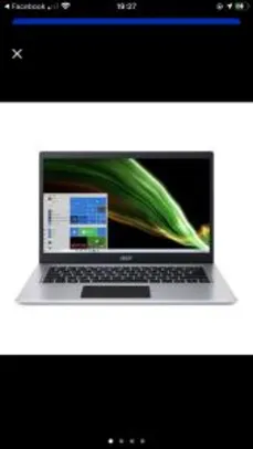 Notebook Acer Aspire 5 Intel Core I3 4GB RAM 128GB SSD 14.0` Windows 10 - R$2699