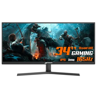 Monitor Gamer SuperFrame Vision Ultra, 34 Pol, UltraWide, Quad HD, Painel IPS, G-Sync/FreeSync, 1ms,